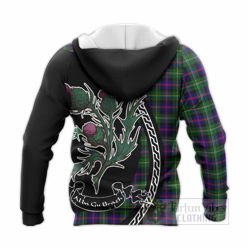 Malcolm Family Crest Tartan Knitted Hoodie Alba Thistle Inspired - Tartan Vibes Clothing