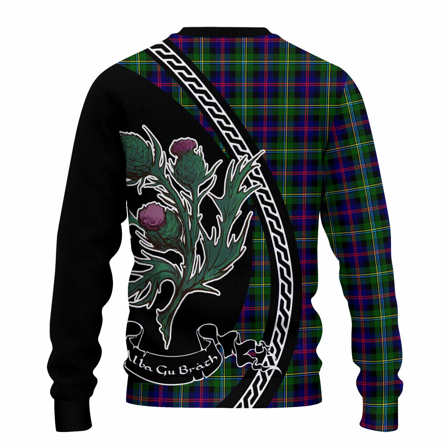 Malcolm Family Crest Tartan Knitted Sweater Alba Thistle Inspired - Tartan Vibes Clothing
