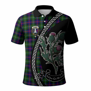 Malcolm Family Crest Tartan Polo Shirt Alba Thistle Inspired