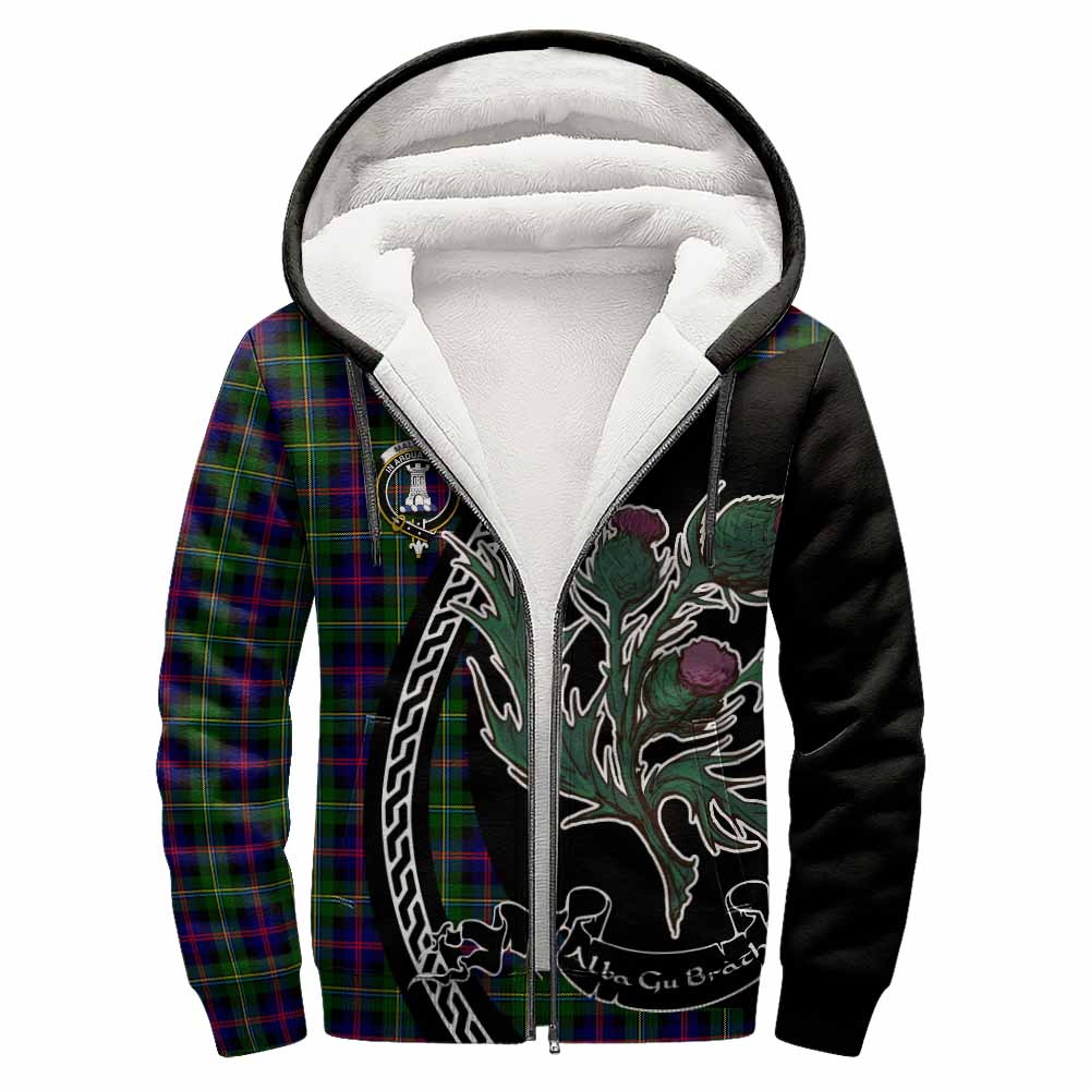 Malcolm Family Crest Tartan Sherpa Hoodie Alba Thistle Inspired - Tartan Vibes Clothing