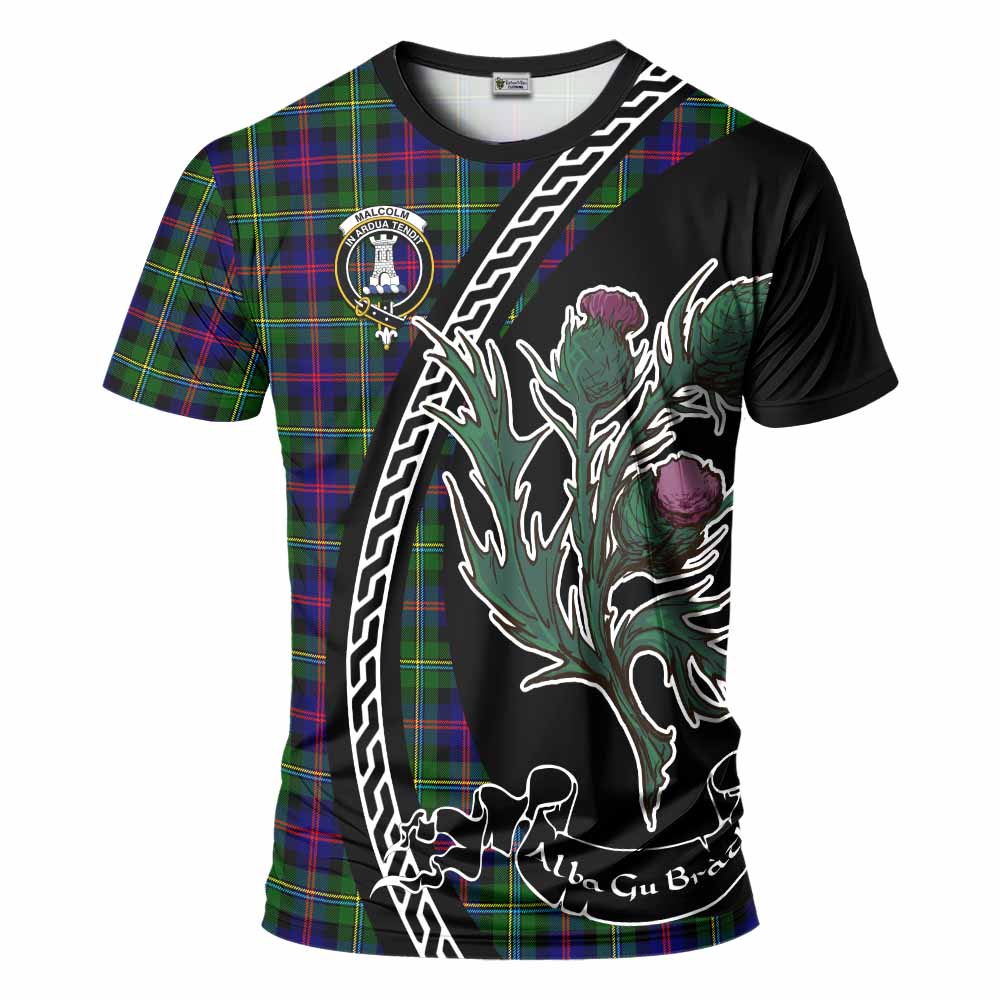 Malcolm Family Crest Tartan T-Shirt Alba Thistle Inspired - Tartan Vibes Clothing