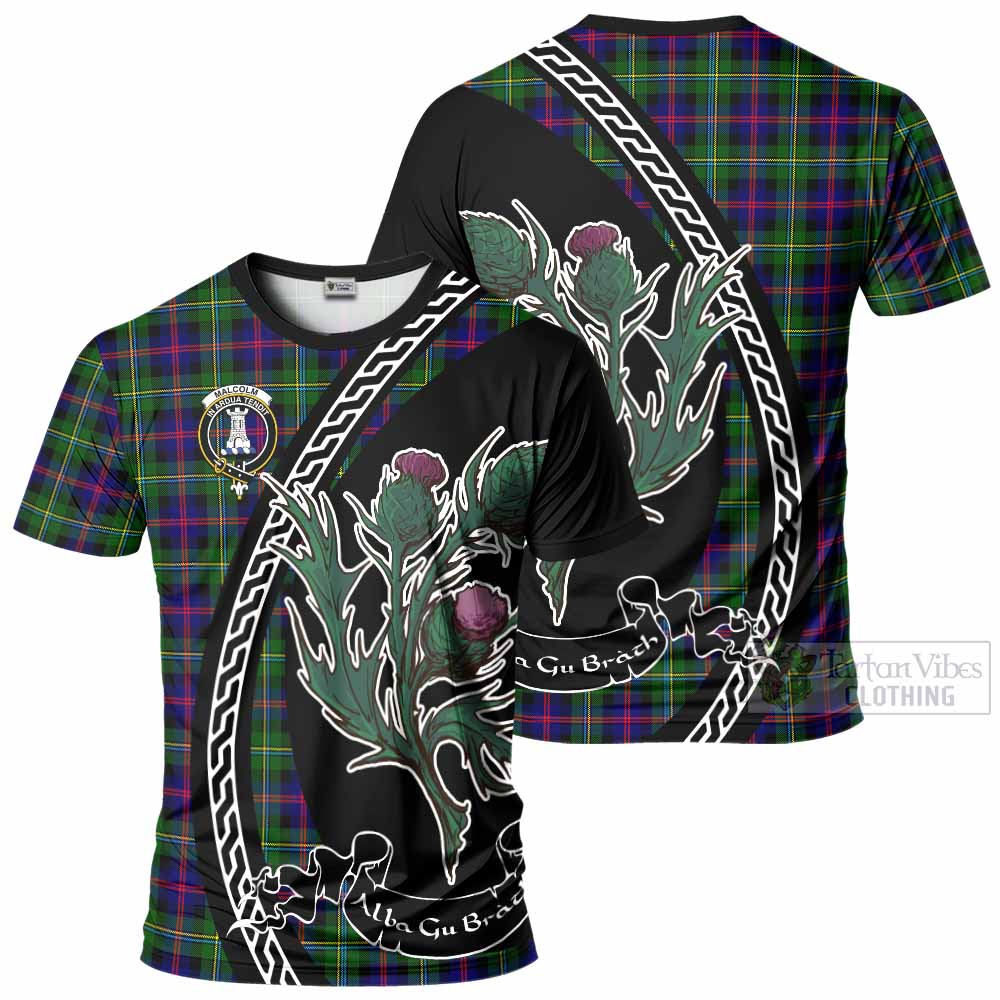 Malcolm Family Crest Tartan T-Shirt Alba Thistle Inspired - Tartan Vibes Clothing