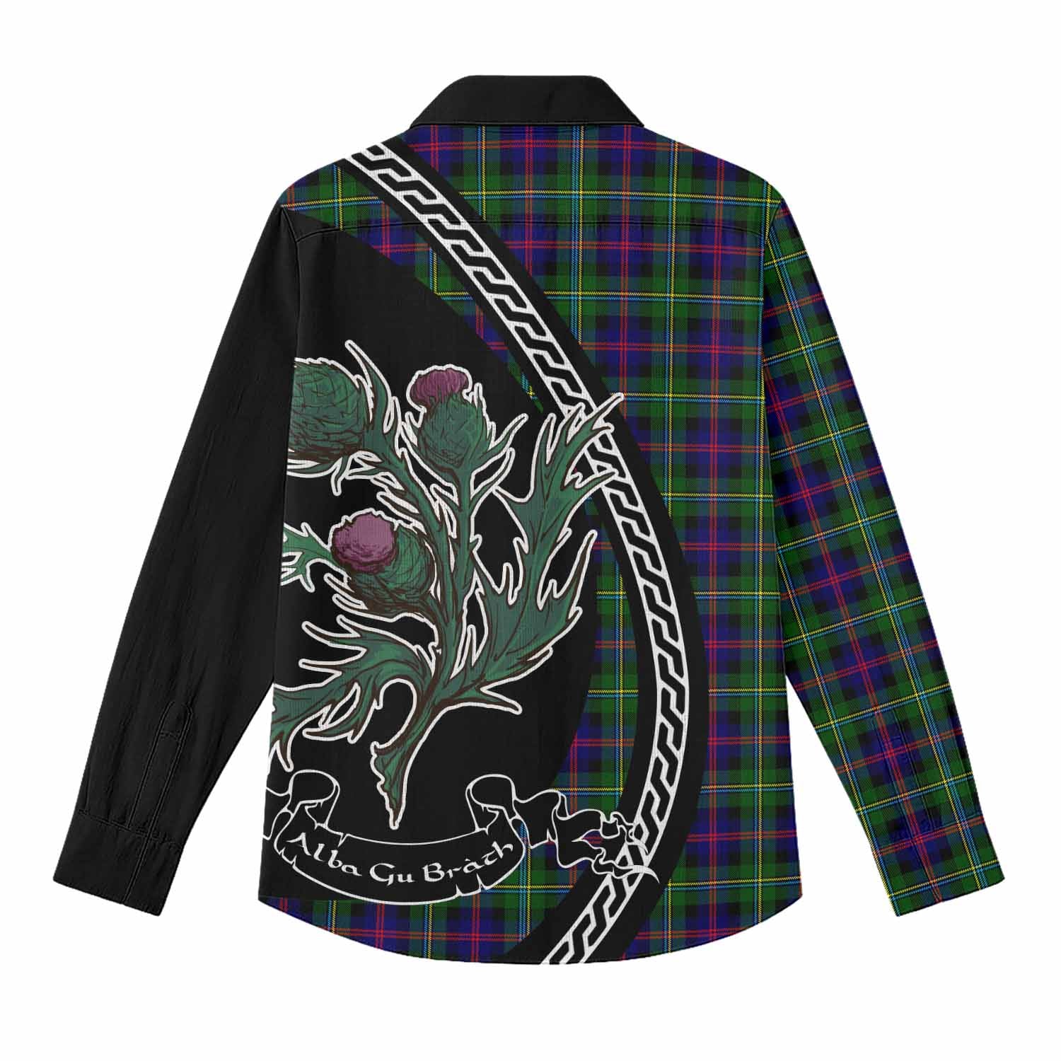 Malcolm Family Crest Tartan Women Casual Shirt Alba Thistle Inspired - Tartan Vibes Clothing
