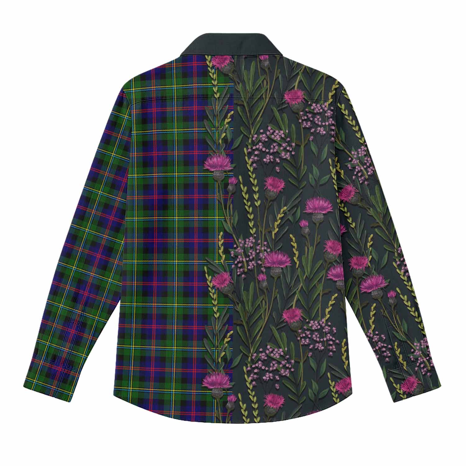Malcolm Family Crest Tartan Women Casual Shirt Scottish Thistle Flower Pattern Half Style - Tartan Vibes Clothing