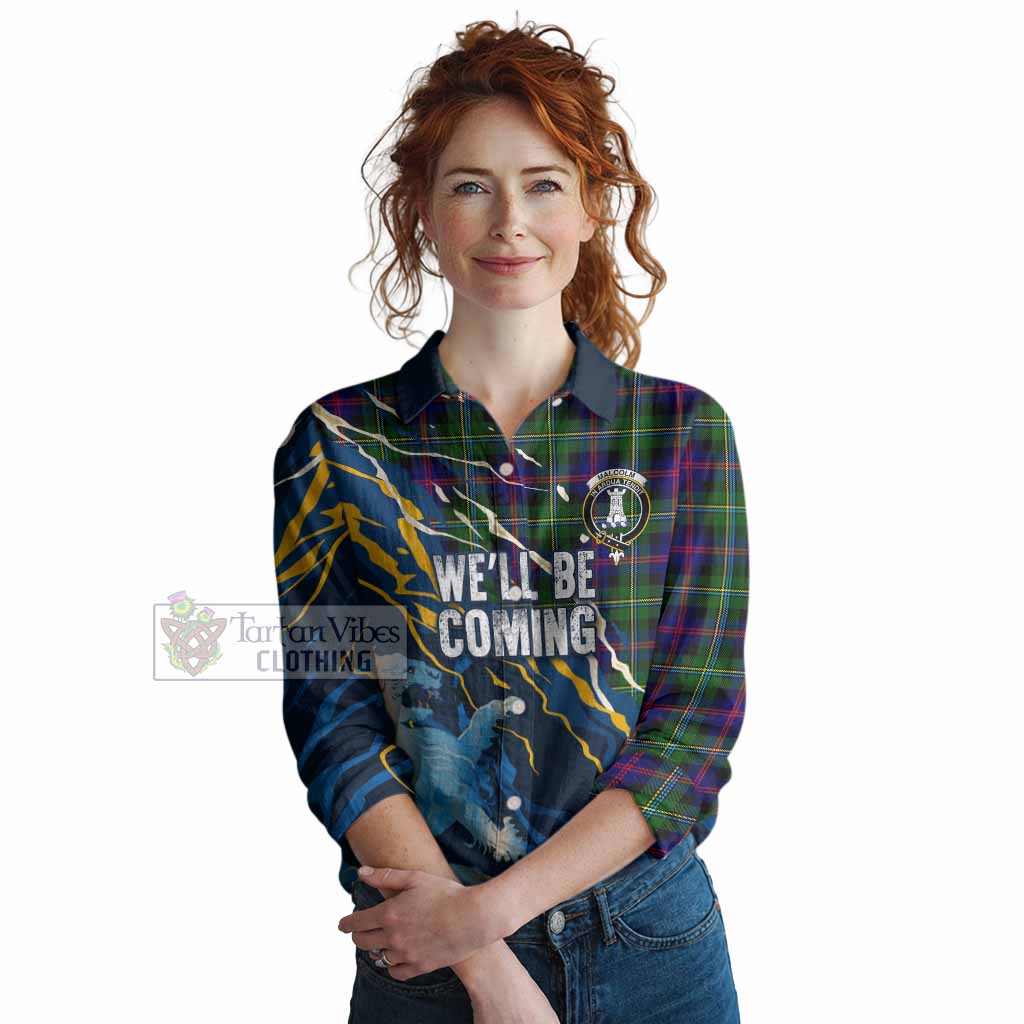 Malcolm Scotland Tartan Women Casual Shirt WC2026 Football - We'll Be Coming