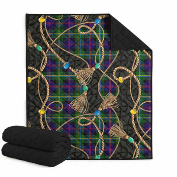 Malcolm Scottish Tartan Twisted Ropes Stylized Premium Quilt Super King Quilt 91" x 110" - Tartan Vibes Clothing