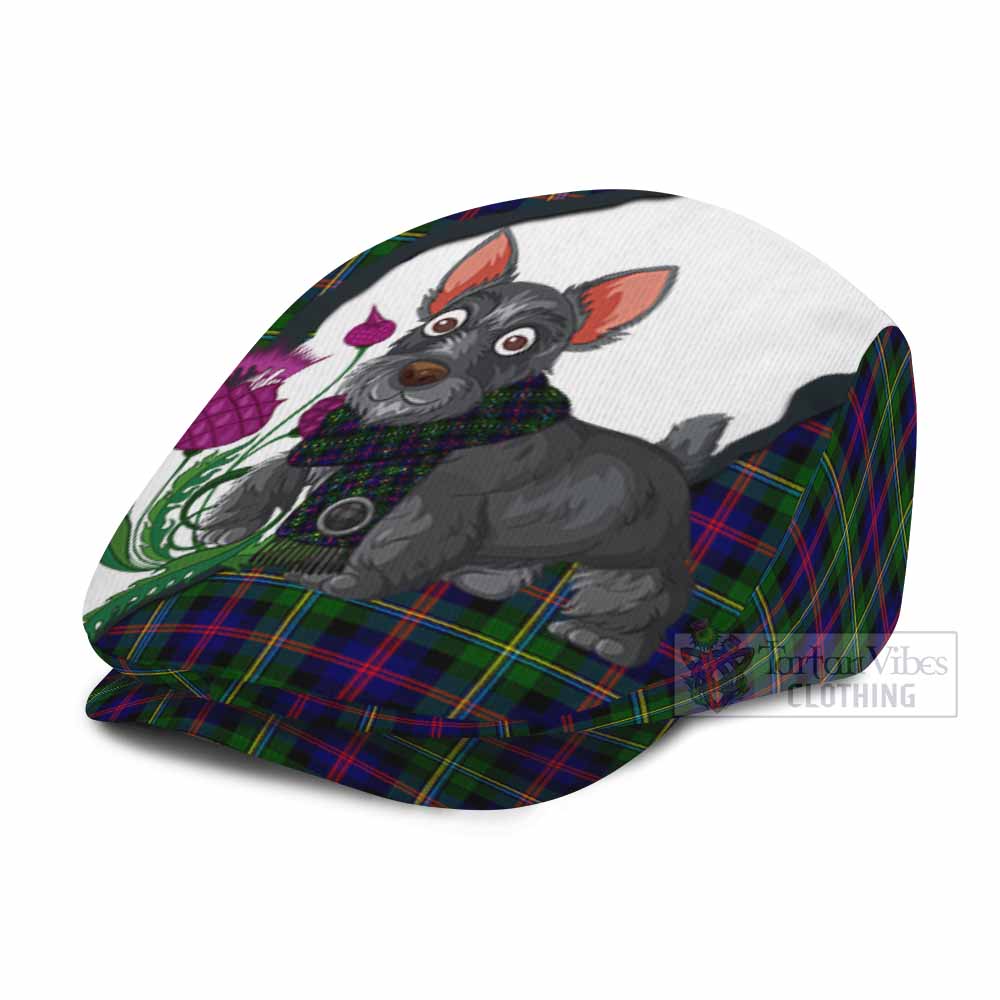 Malcolm Scottish Terrier Tartan Flat Cap, Jeff Cap Thistle Heritage Art - Tartan Vibes Clothing