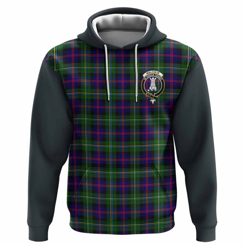 Malcolm Tartan Accent Hoodie with Family Crest