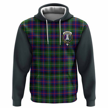 Malcolm Tartan Accent Hoodie with Family Crest