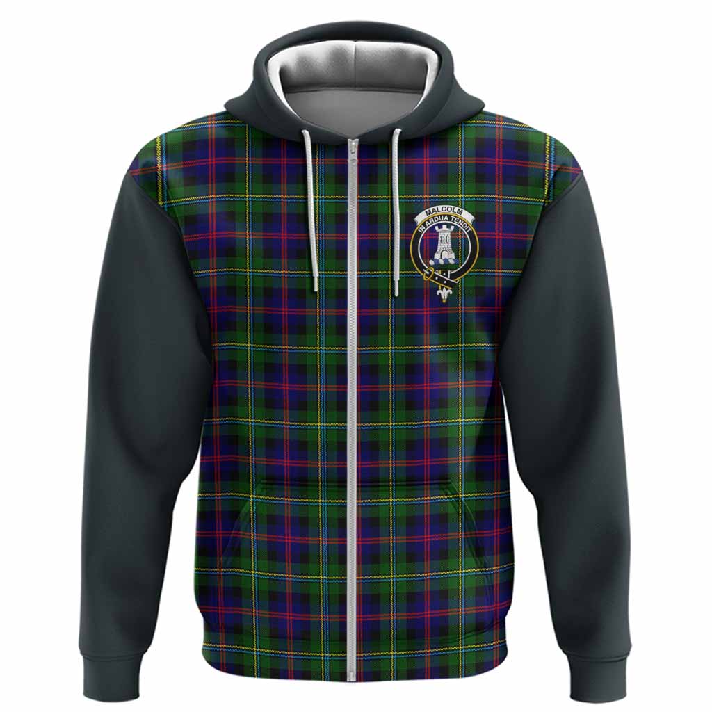 Malcolm Tartan Accent Hoodie with Family Crest