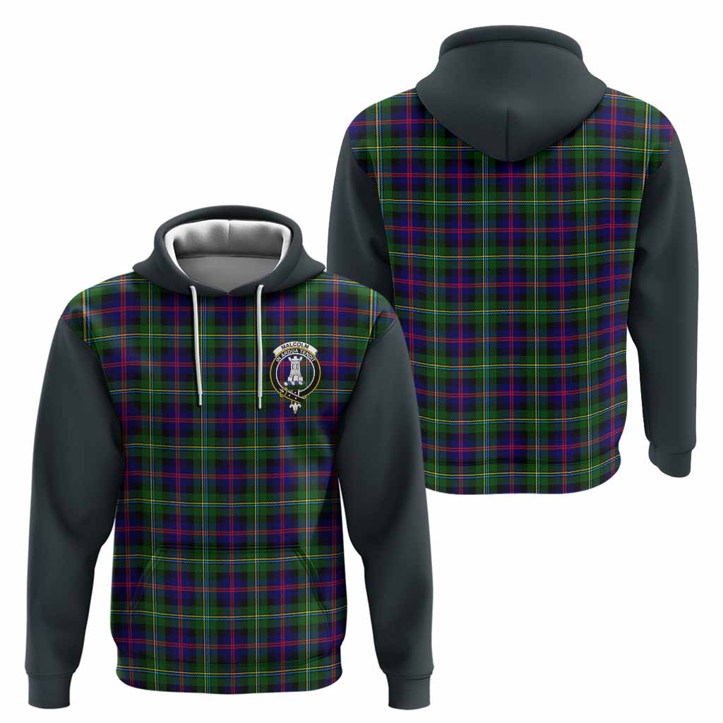 Malcolm Tartan Accent Hoodie with Family Crest