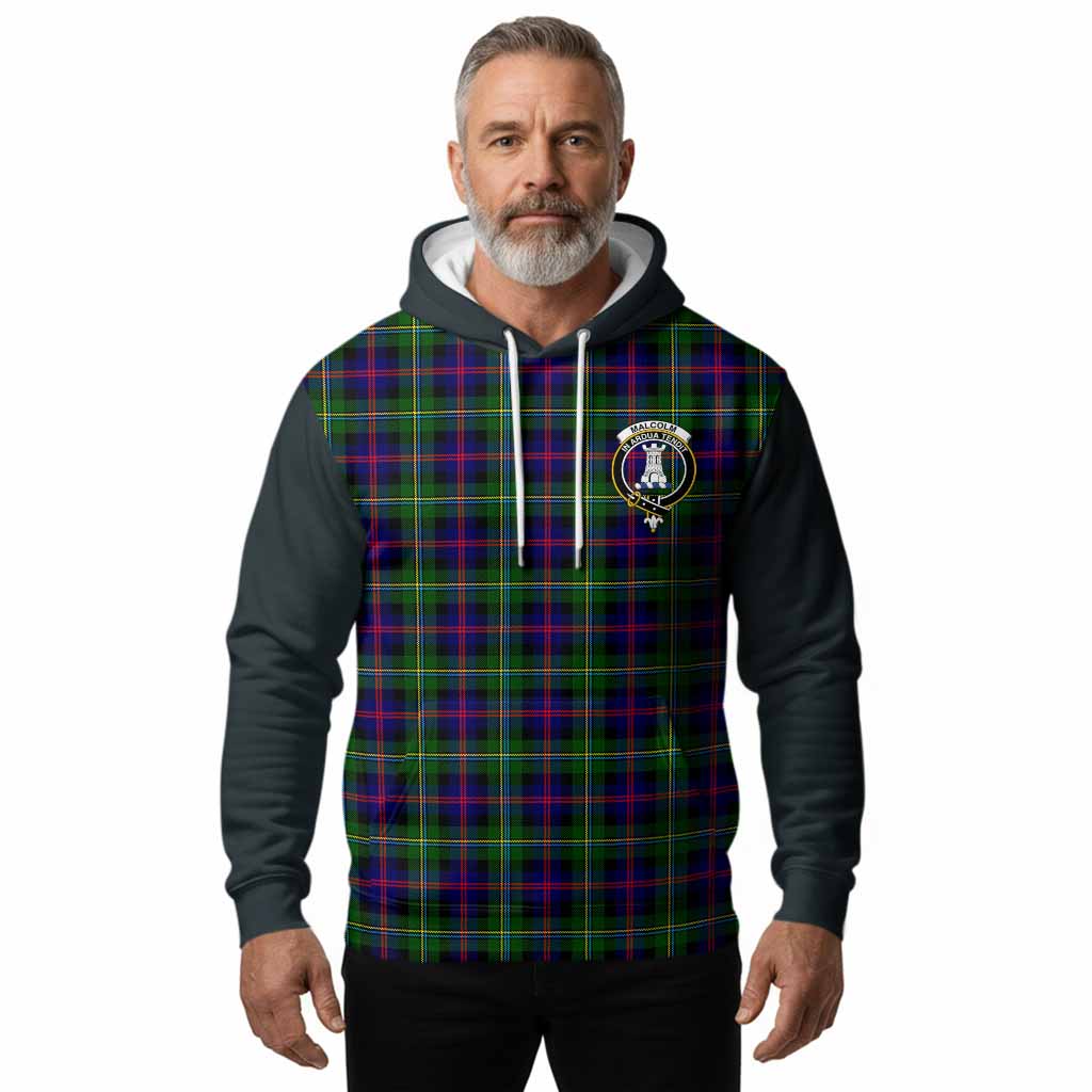 Malcolm Tartan Accent Hoodie with Family Crest