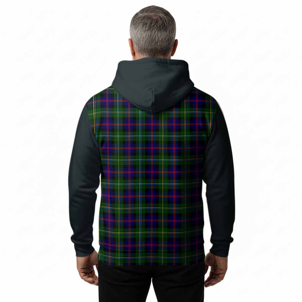 Malcolm Tartan Accent Hoodie with Family Crest
