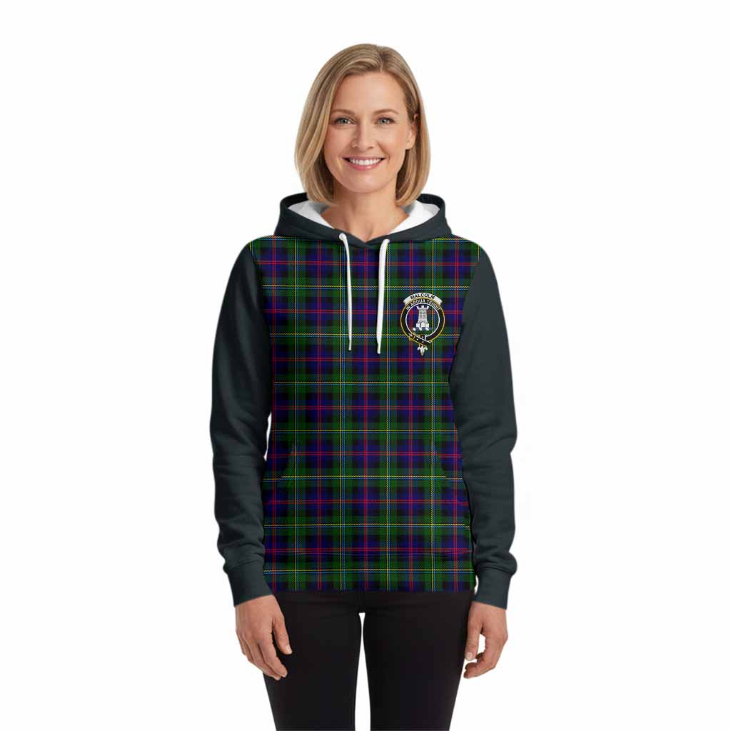 Malcolm Tartan Accent Hoodie with Family Crest