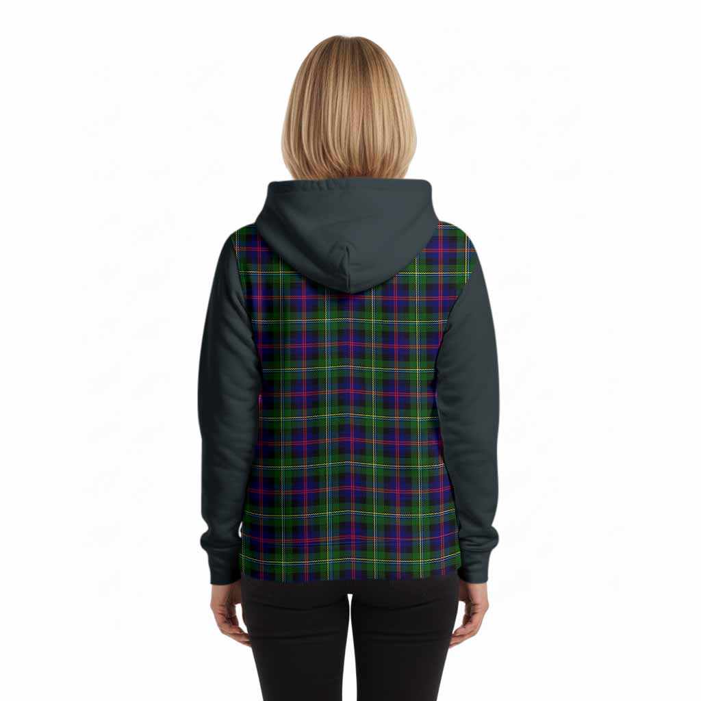Malcolm Tartan Accent Hoodie with Family Crest