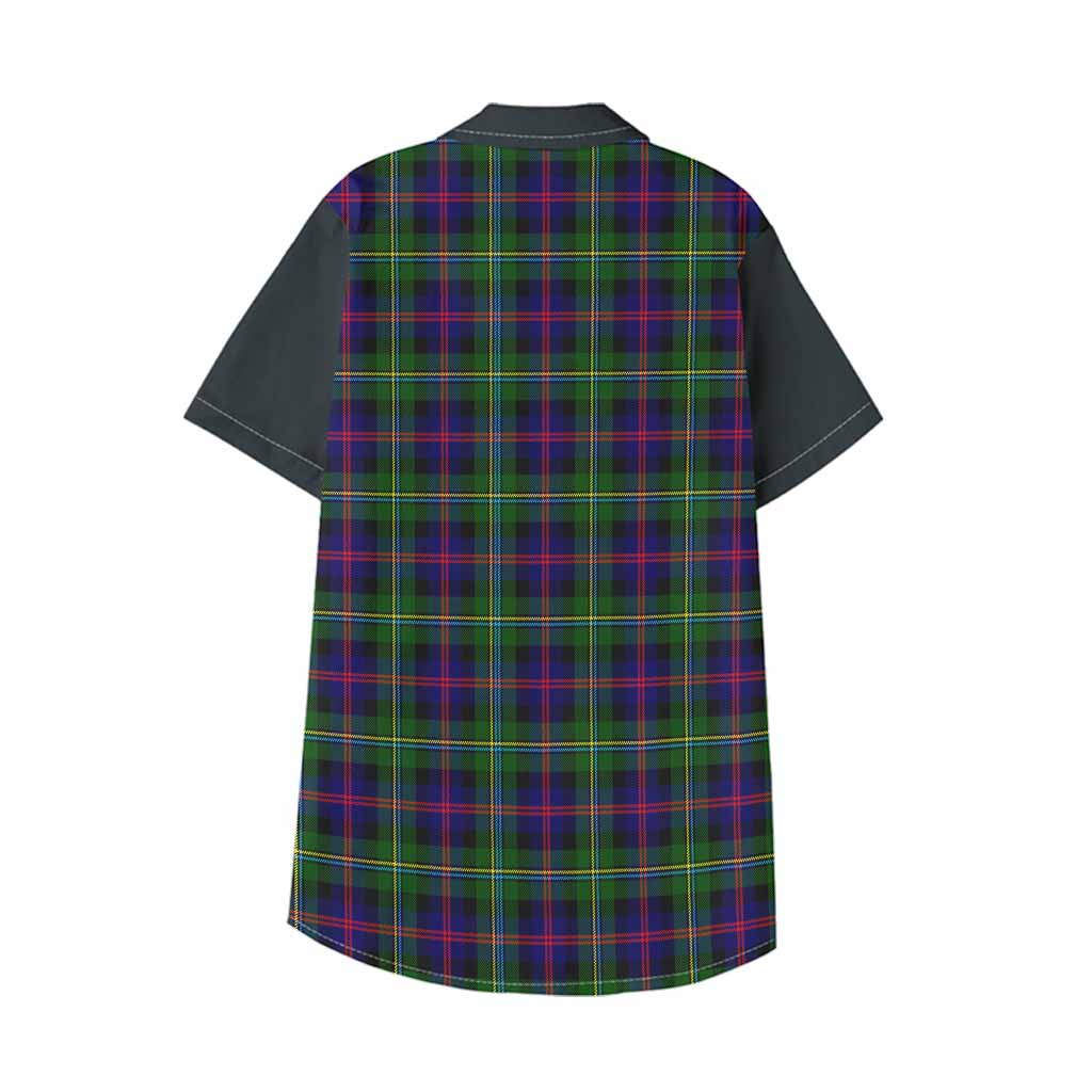 Malcolm Tartan Accent Kid Hawaiian Shirt with Family Crest