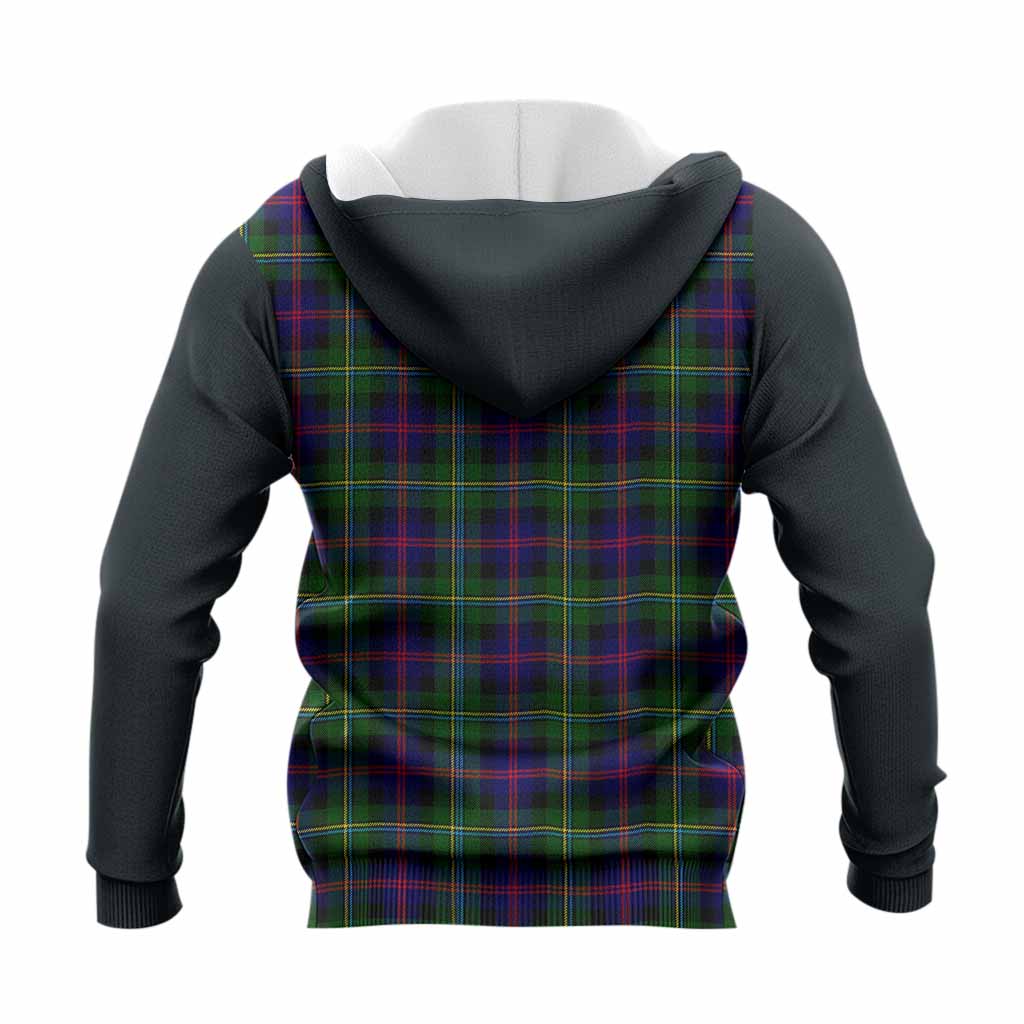 Malcolm Tartan Accent Knitted Hoodie with Family Crest