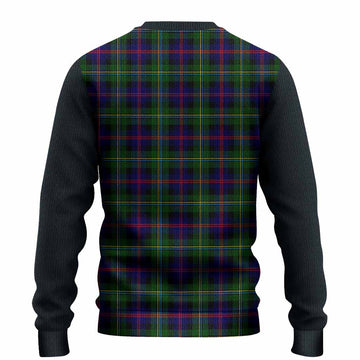 Malcolm Tartan Accent Knitted Sweater with Family Crest