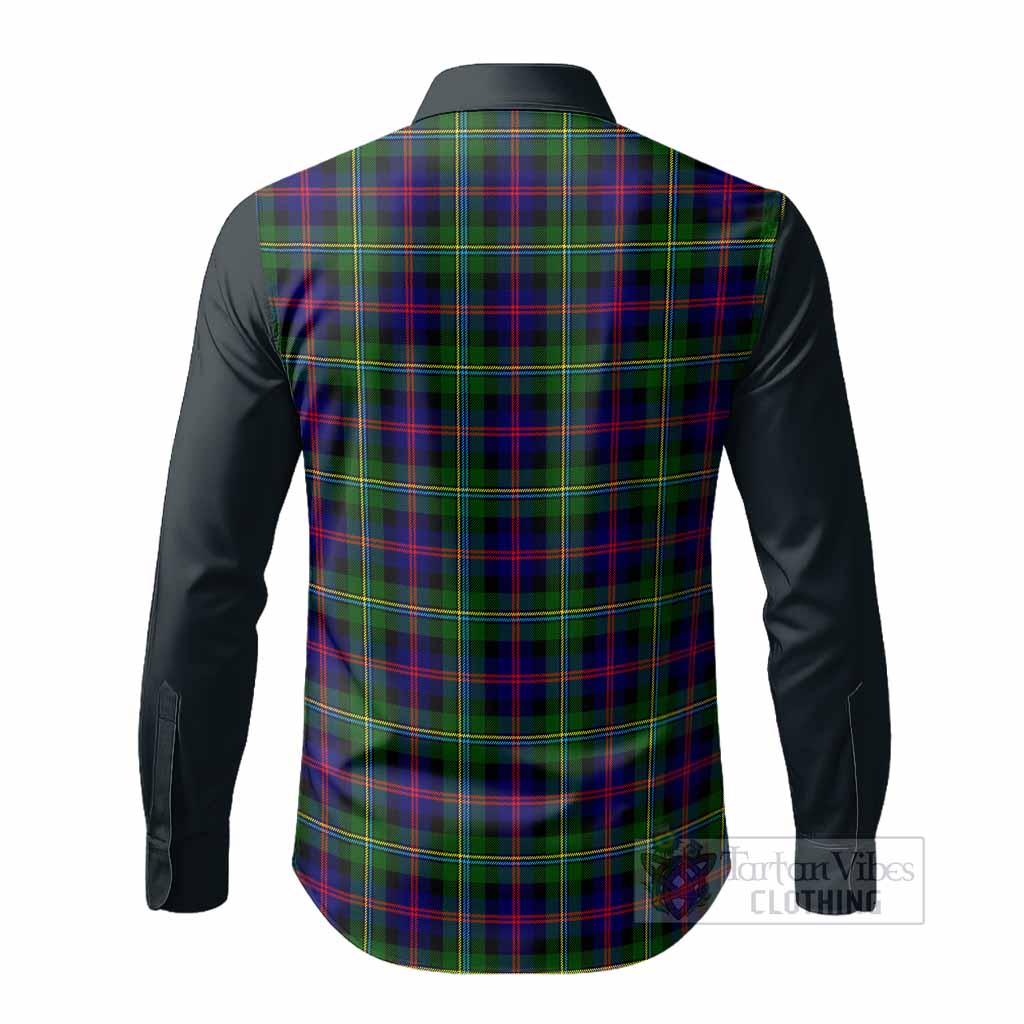 Malcolm Tartan Accent Long Sleeve Button Shirts with Family Crest
