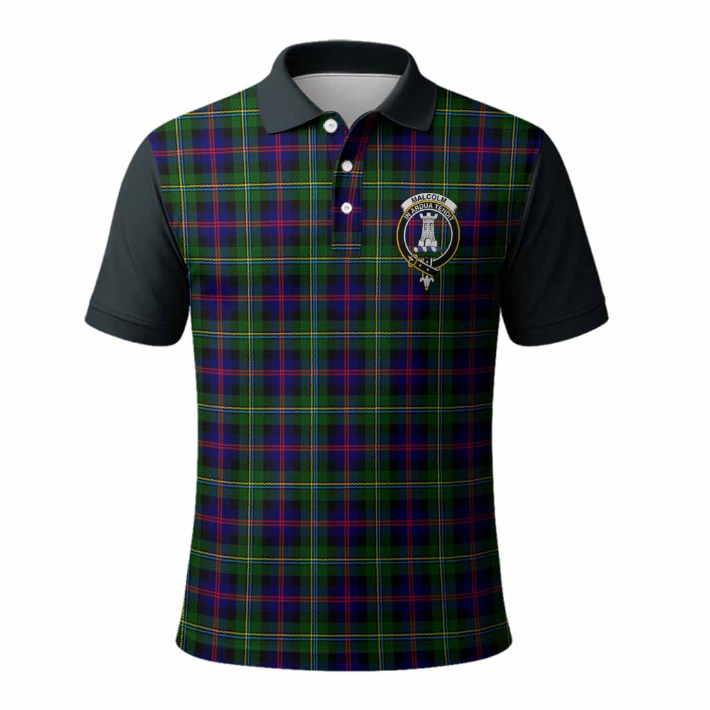 Malcolm Tartan Accent Polo Shirt with Family Crest