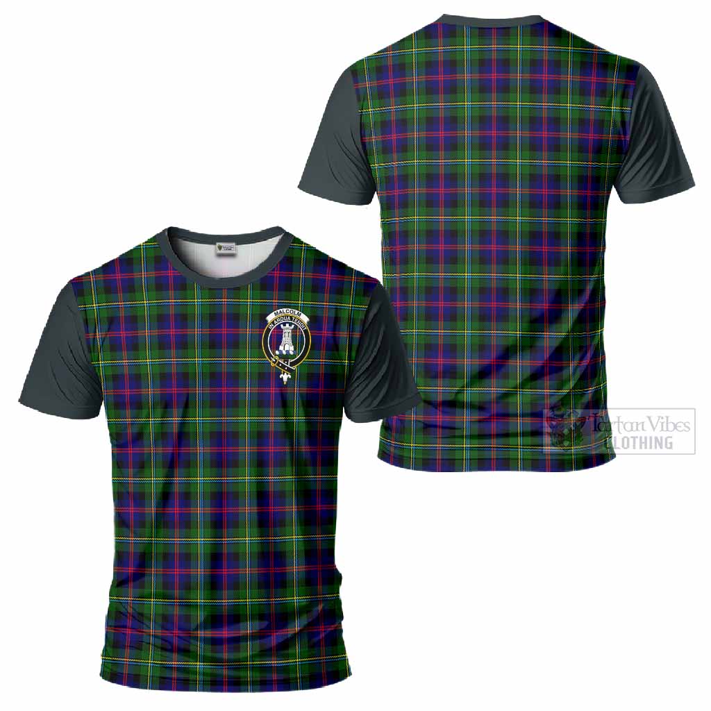 Malcolm Tartan Accent T-Shirt with Family Crest