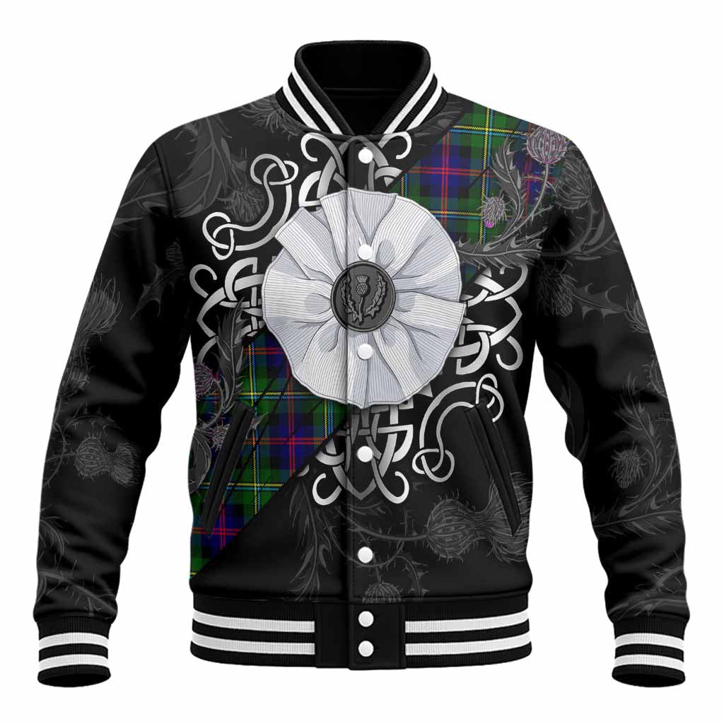 Malcolm Tartan Baseball Jacket Jacobite White Rose Unisex - Tartan Vibes Clothing