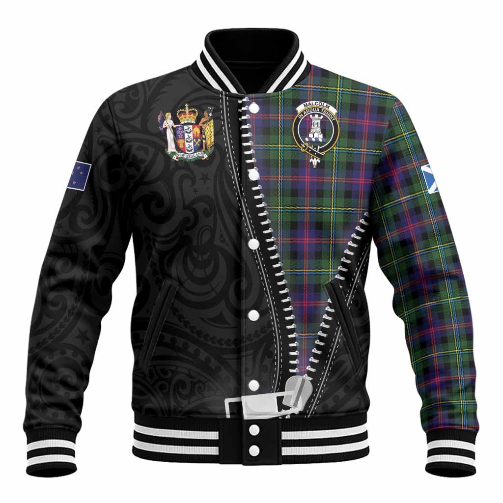 Malcolm Tartan Baseball Jacket New Zealand Pattern Unique Zipper Stylized