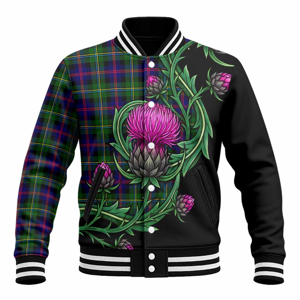 Malcolm Tartan Baseball Jacket Resilient Scottish Thistle Unisex - Tartan Vibes Clothing