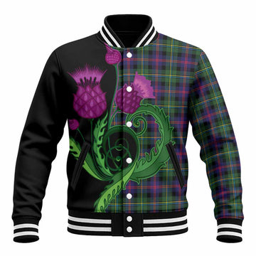 Malcolm Tartan Baseball Jacket Traditional Scottish Thistle