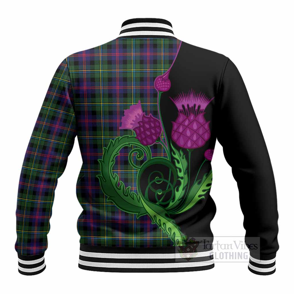 Malcolm Tartan Baseball Jacket Traditional Scottish Thistle