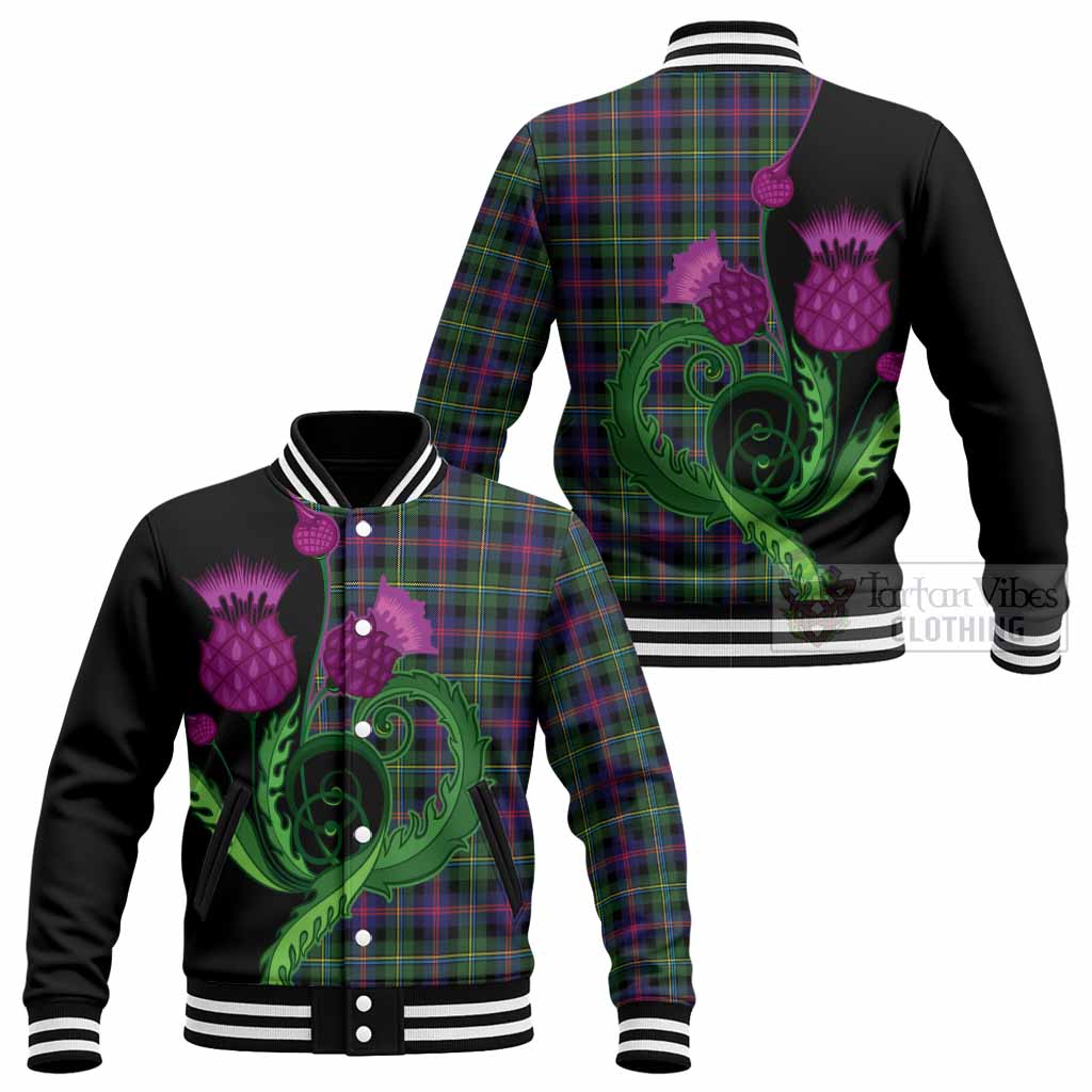 Malcolm Tartan Baseball Jacket Traditional Scottish Thistle