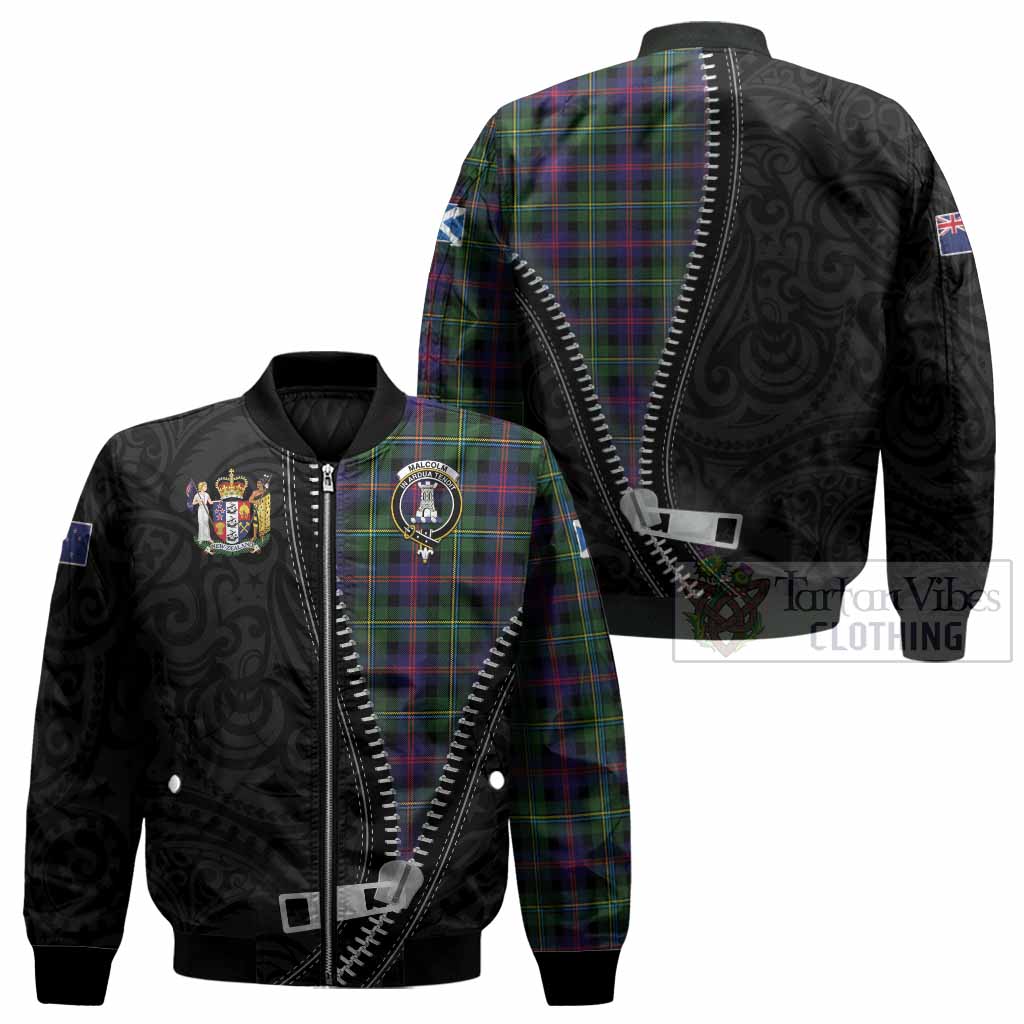 Malcolm Tartan Bomber Jacket New Zealand Pattern Unique Zipper Stylized