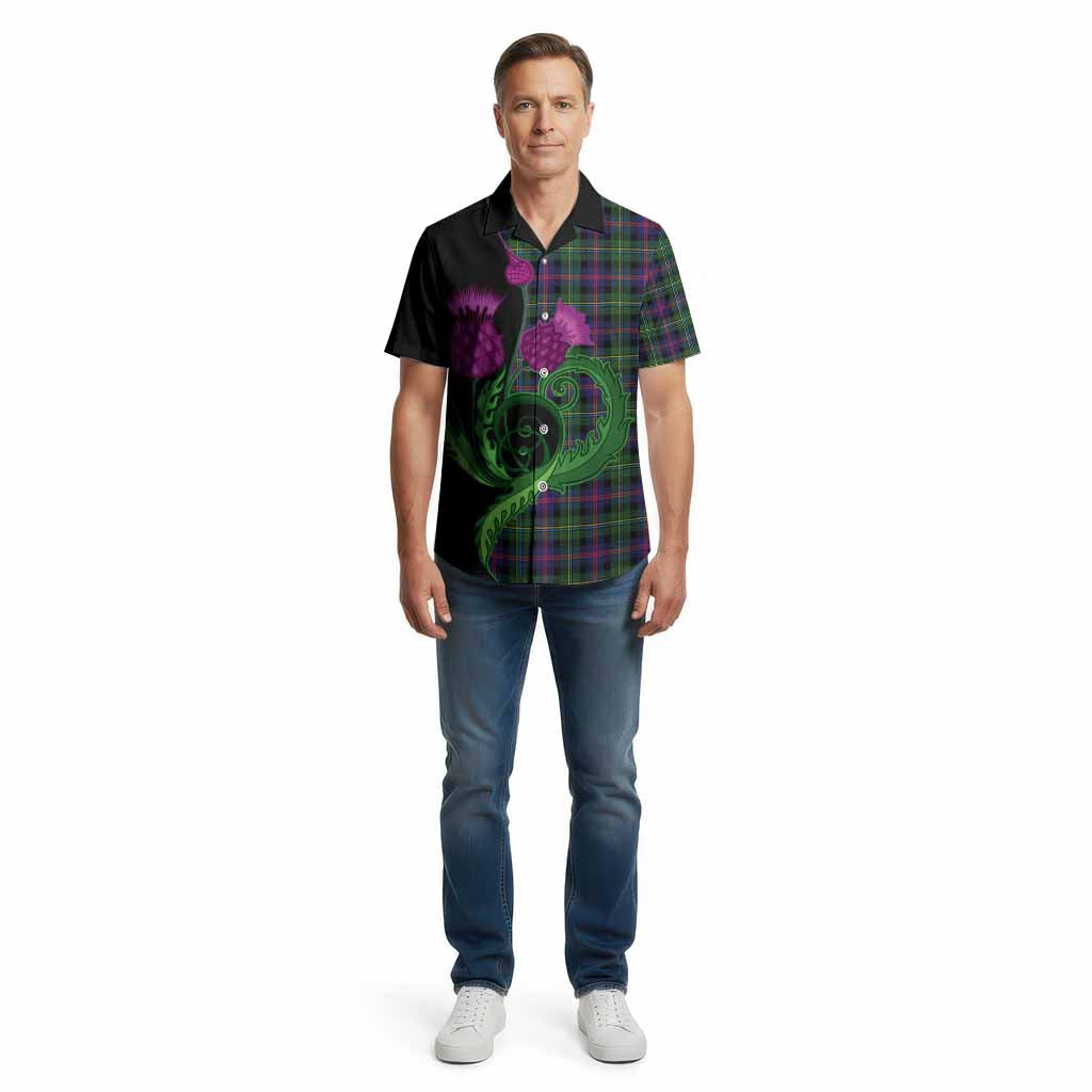 Malcolm Tartan Cotton Hawaiian Shirt Traditional Scottish Thistle