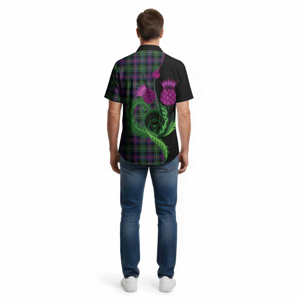 Malcolm Tartan Cotton Hawaiian Shirt Traditional Scottish Thistle