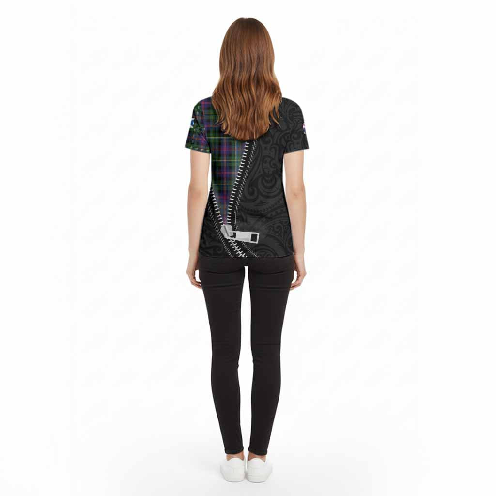 Malcolm Tartan Cotton T-shirt New Zealand Pattern Unique Zipper Stylized