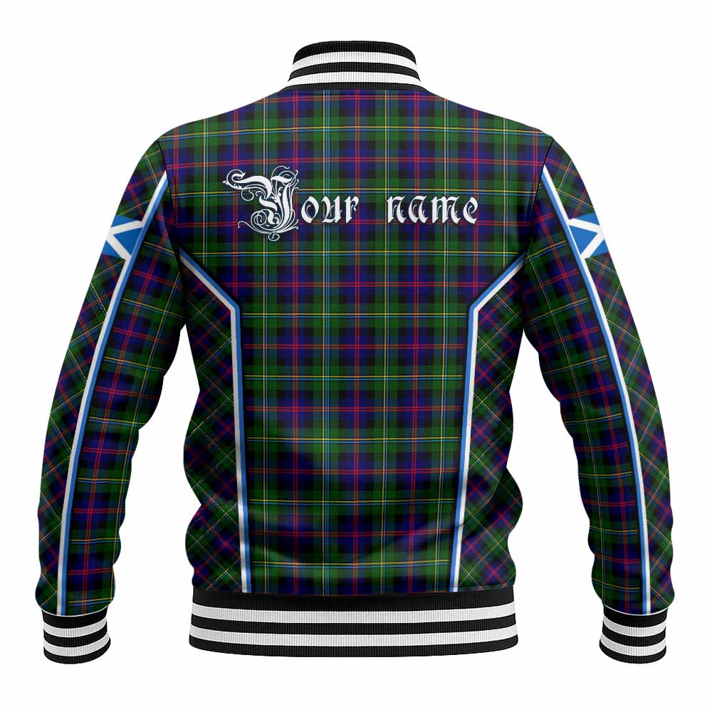 Malcolm Tartan Crest Baseball Jacket Scotland Coat of Arm Flag Style - Tartan Vibes Clothing