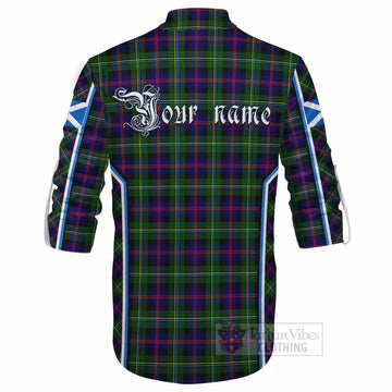 Malcolm Tartan Crest Ghillie Kilt Shirt Scotland Coat of Arm Flag Style