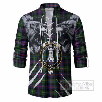 Malcolm Tartan Crest Ghillie Shirt Ferocious Lion Style