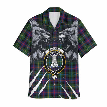 Malcolm Tartan Crest Hawaiian Shirt Ferocious Lion Style