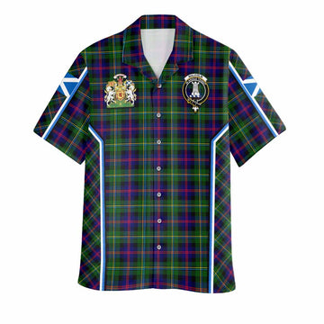 Malcolm Tartan Crest Hawaiian Shirt Scotland Coat of Arm Flag Style