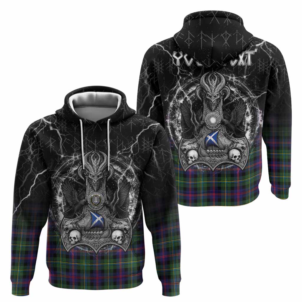Malcolm Tartan Crest Hoodie Celtic Odin's Raven Legacy