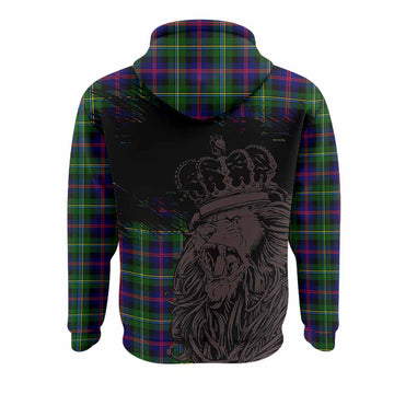 Malcolm Tartan Crest Hoodie Crowned Lion Heritage Style