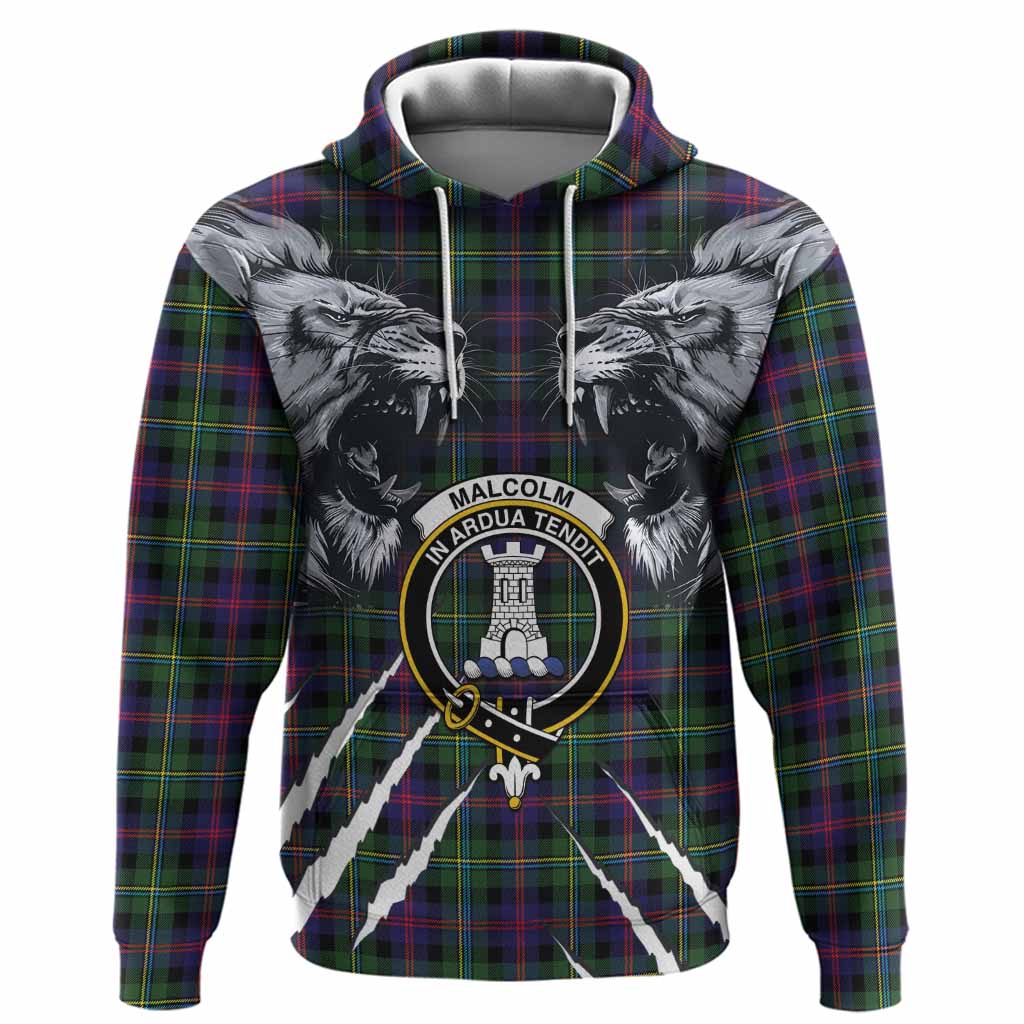Malcolm Tartan Crest Hoodie Ferocious Lion Style