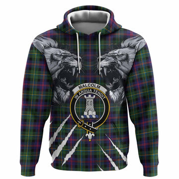 Malcolm Tartan Crest Hoodie Ferocious Lion Style