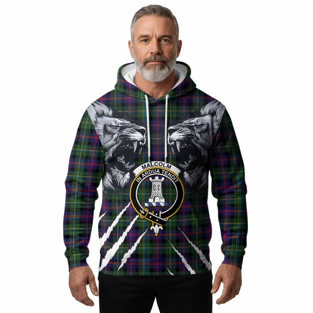 Malcolm Tartan Crest Hoodie Ferocious Lion Style