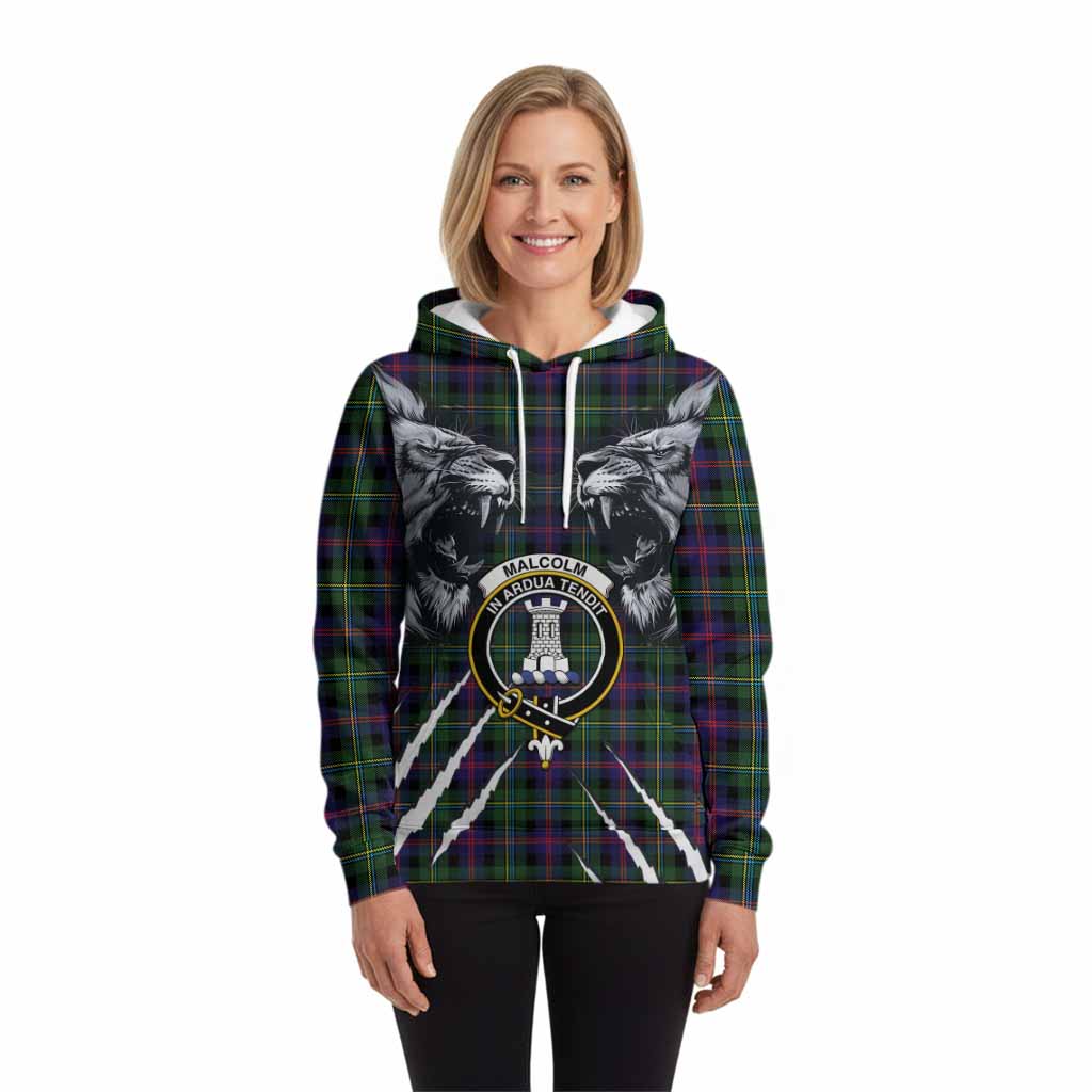 Malcolm Tartan Crest Hoodie Ferocious Lion Style