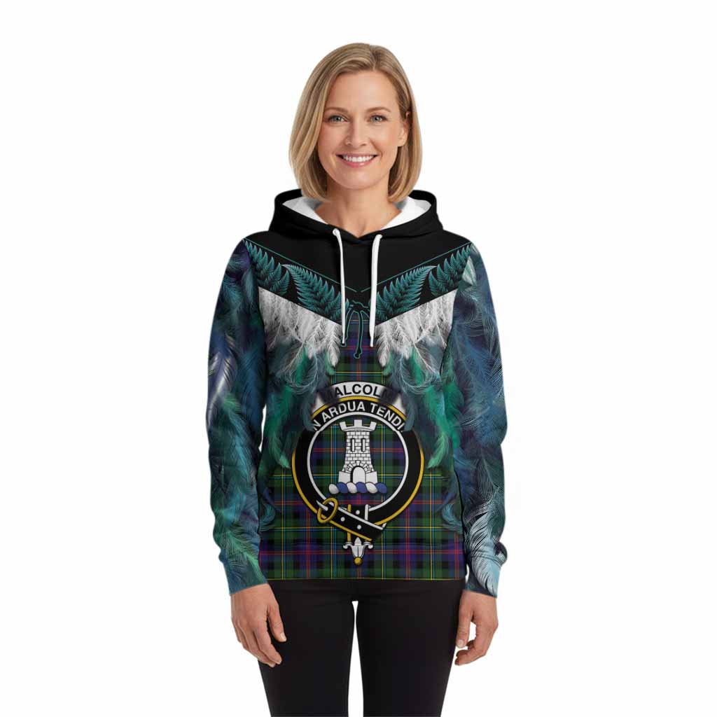 Malcolm Tartan Crest Hoodie New Zealand Maori Korowai Cloak
