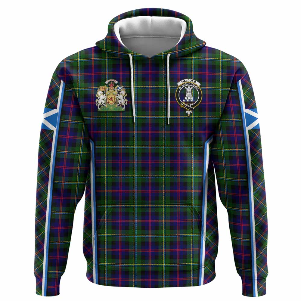 Malcolm Tartan Crest Hoodie Scotland Coat of Arm Flag Style - Tartan Vibes Clothing