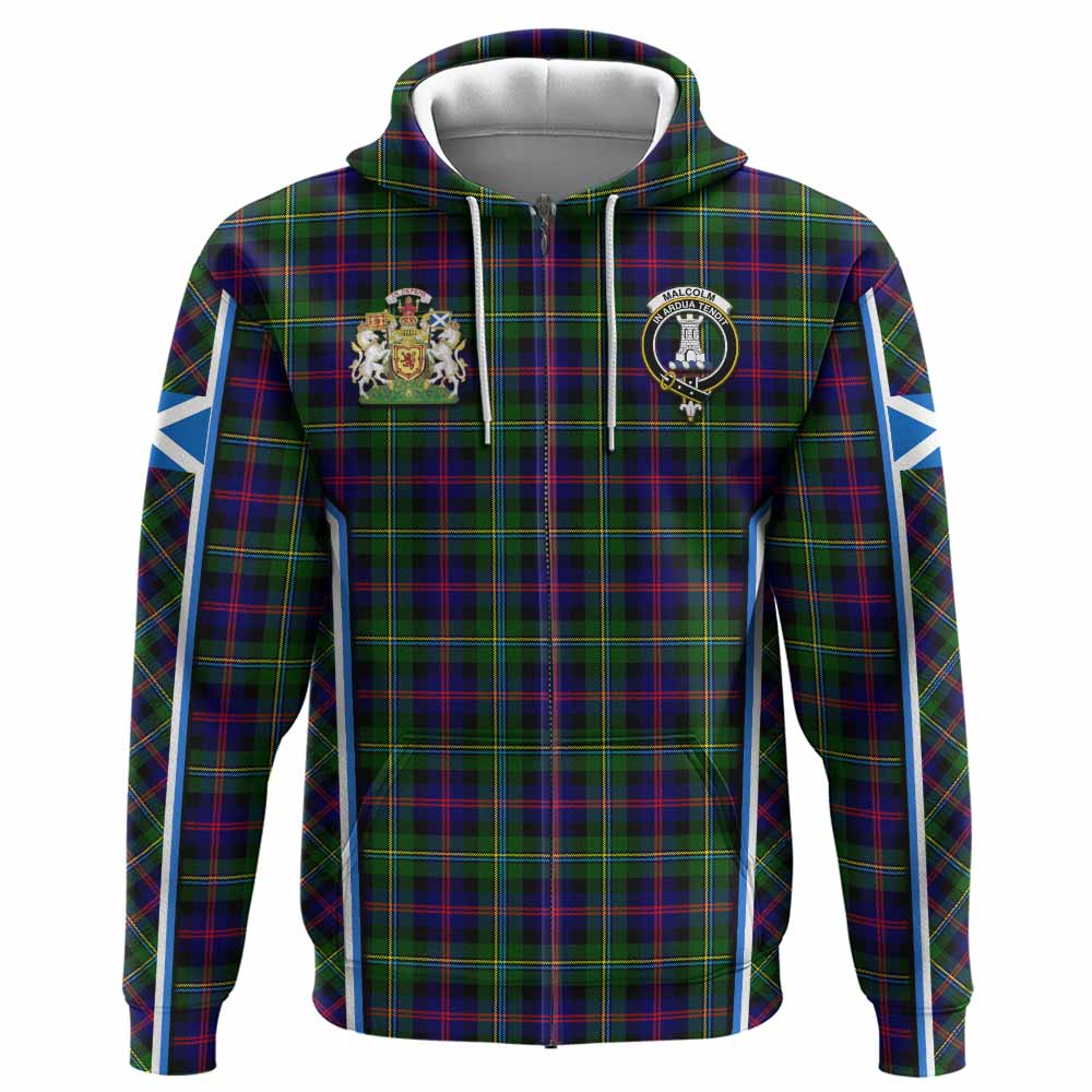 Malcolm Tartan Crest Hoodie Scotland Coat of Arm Flag Style - Tartan Vibes Clothing