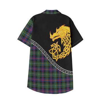 Malcolm Tartan Crest Kid Hawaiian Shirt Legendary Dragon Knot Half Style